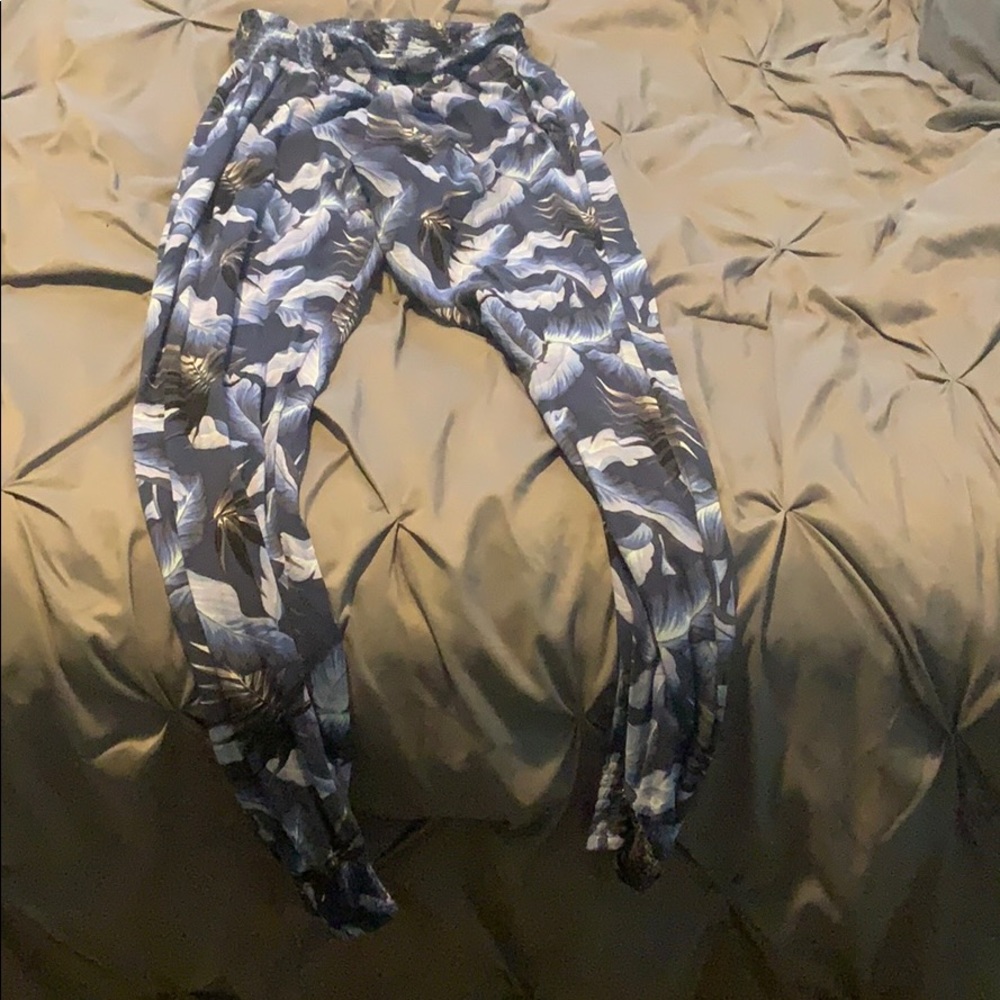 Blue patterned pants